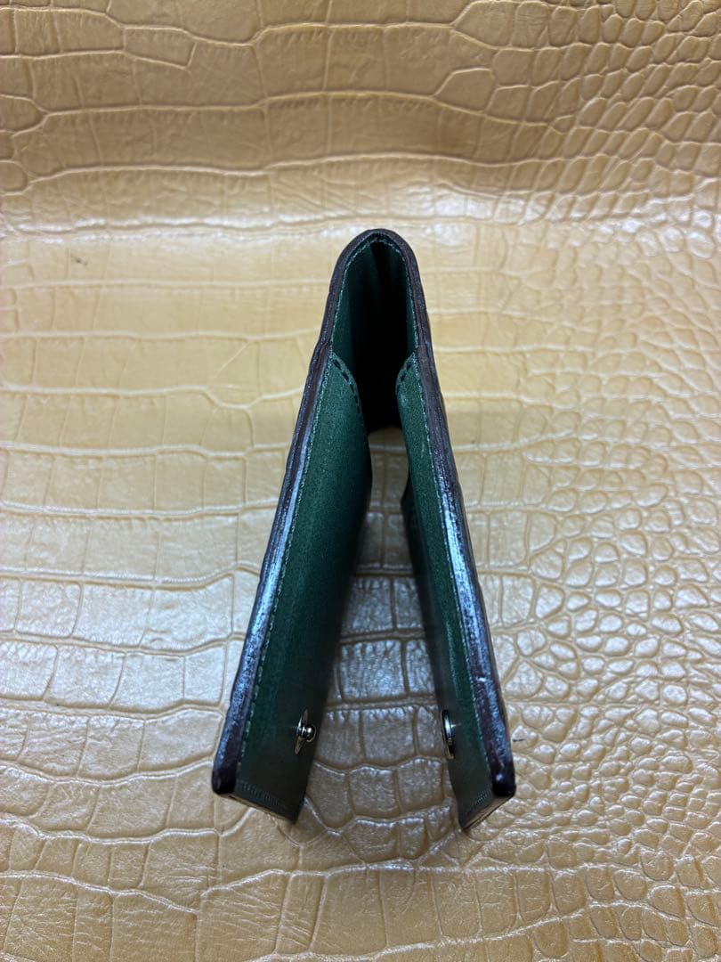 7senseクロコダイル・ポロサス・パスケース＆名刺入れ(カードケース)/チョコ