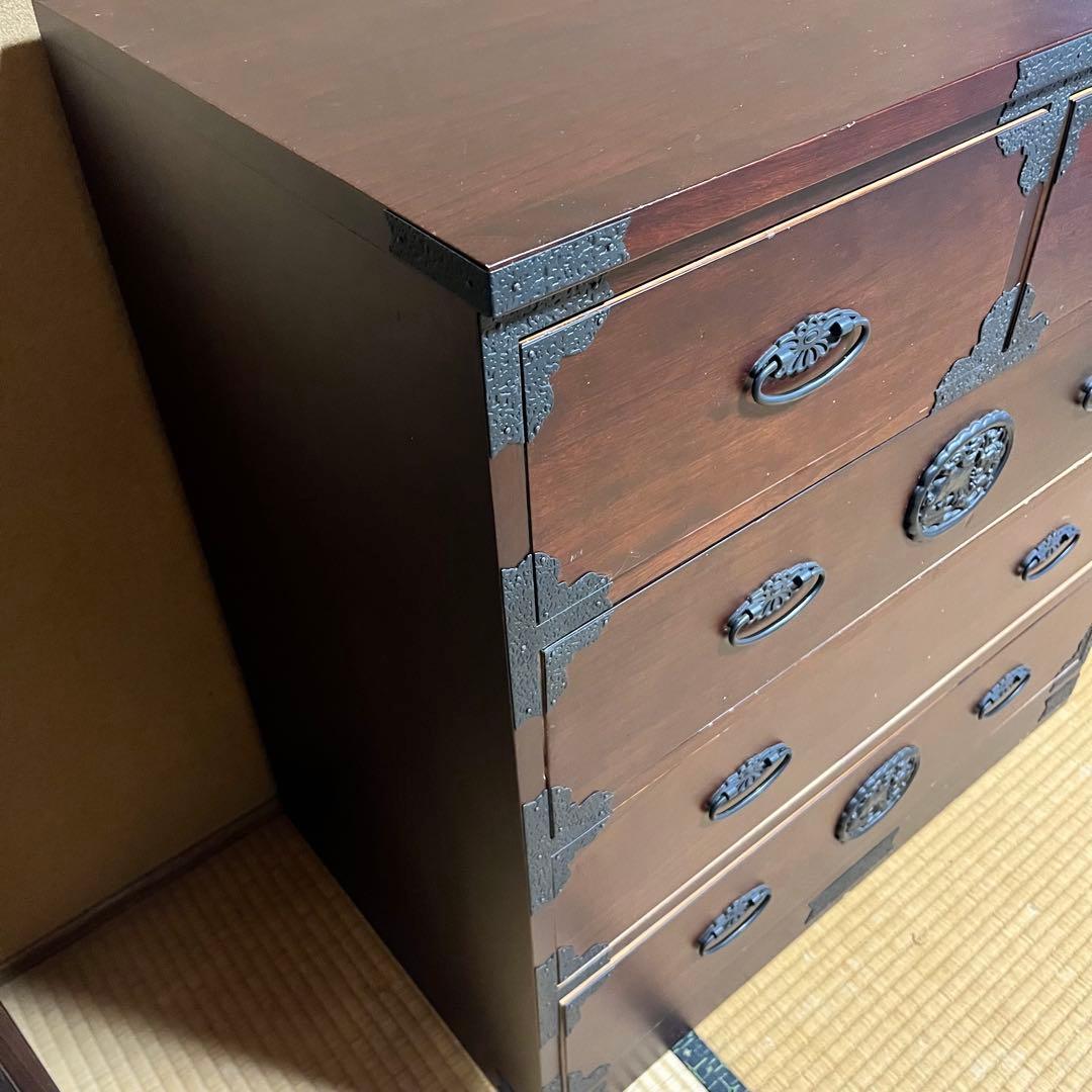 処分価格　設置費用込み　高級　民芸家具　４段　チェスト　アンティーク　和箪笥