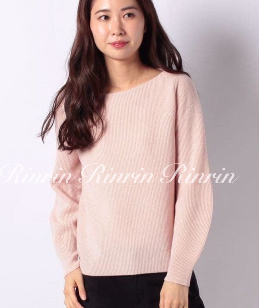 ANAYI 紡毛片畦ボートネックプルオーバー 38