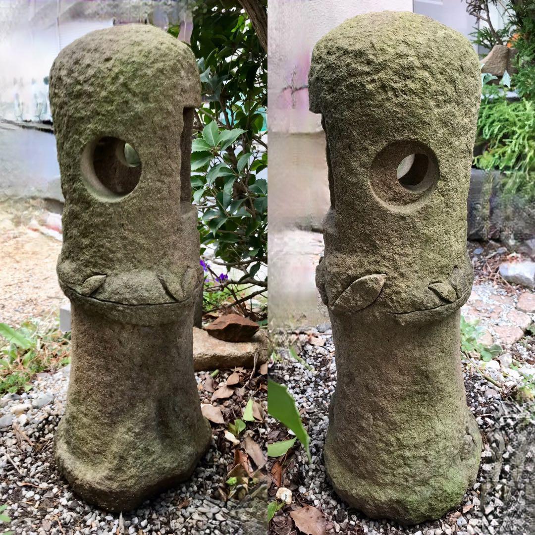 更に値下げ中【自然石灯篭・野竹林風石灯篭】庭石オブジェ箱庭苔玉水石日本庭園テラス