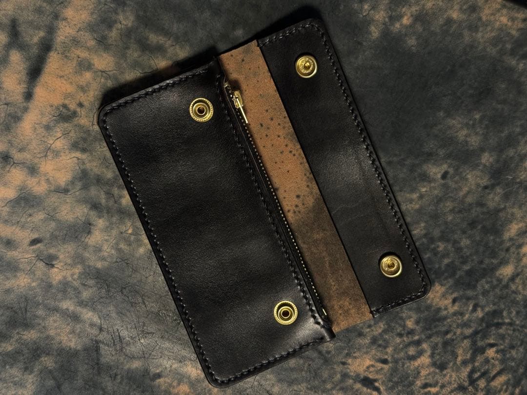 超希少!GUIDI社ホースバット黒トラッカーウォレット　TYPE00