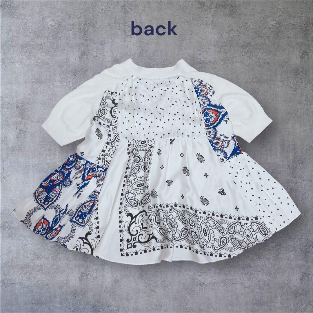 ✨人気✨　sacai　アーカイブプリントミックスニットプルオーバー　サイズ1