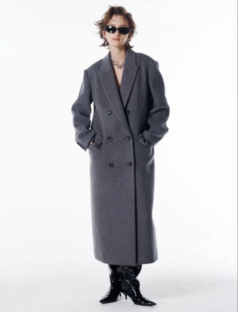 【最終価格】 josemoon ジョゼムーン グレー ダブルブレストコート