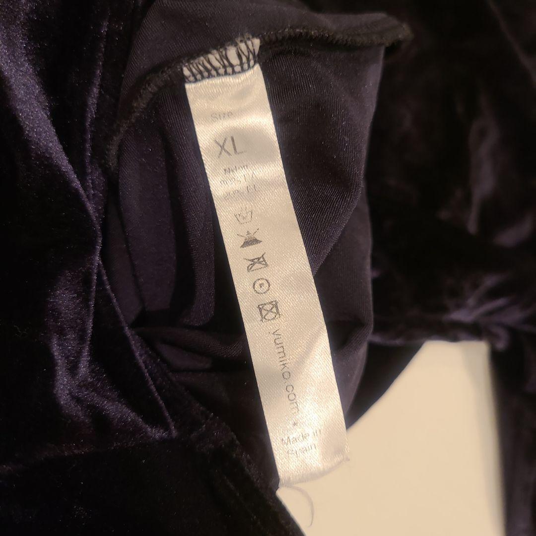 ベロアのブラックとペールピンク XL 長袖レオタード YUMIKO 美品