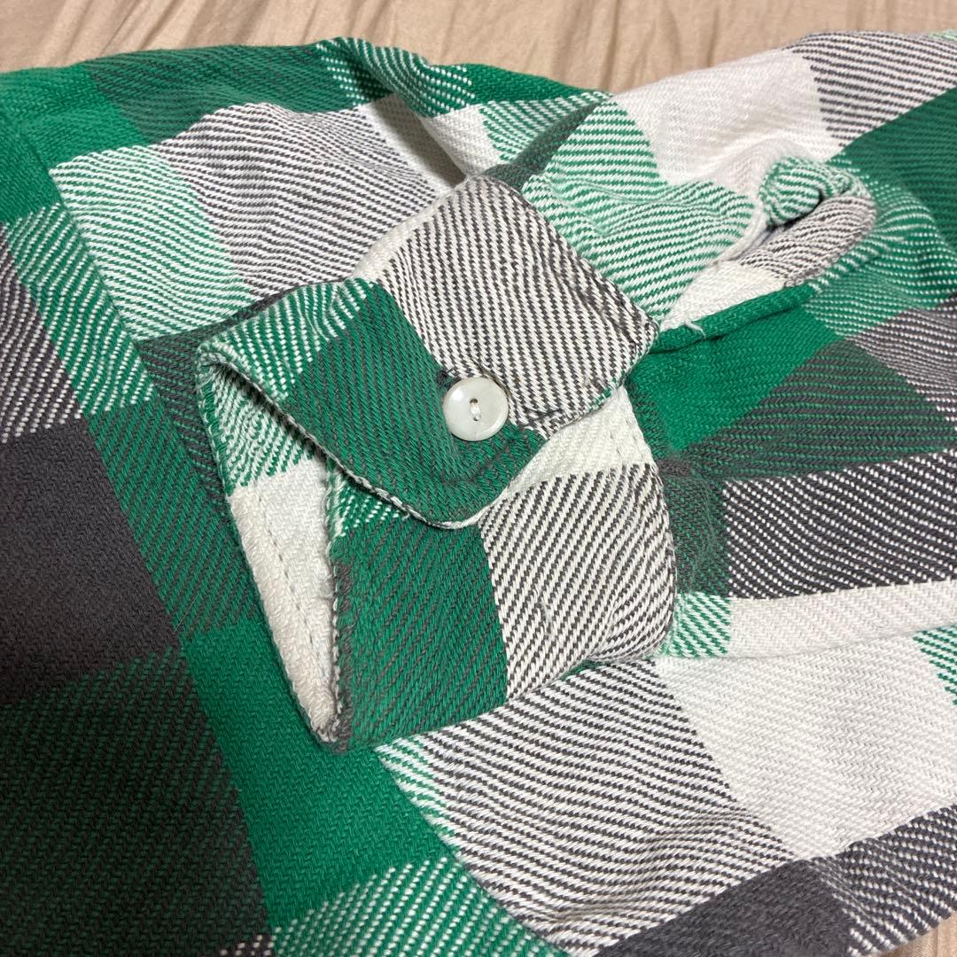 A*D様 70s ELY チェック ネルシャツ L グリーン ブラック ビンテー