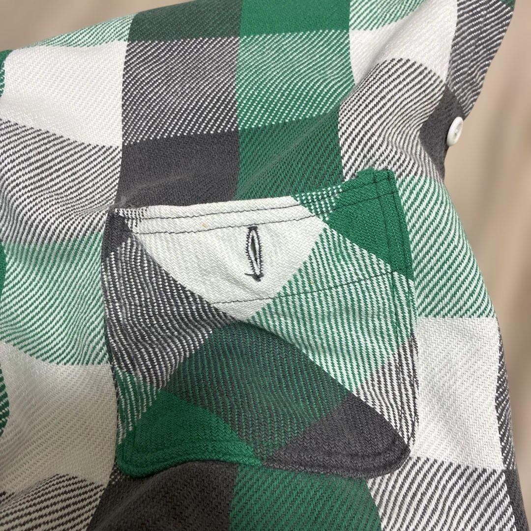 A*D様 70s ELY チェック ネルシャツ L グリーン ブラック ビンテー