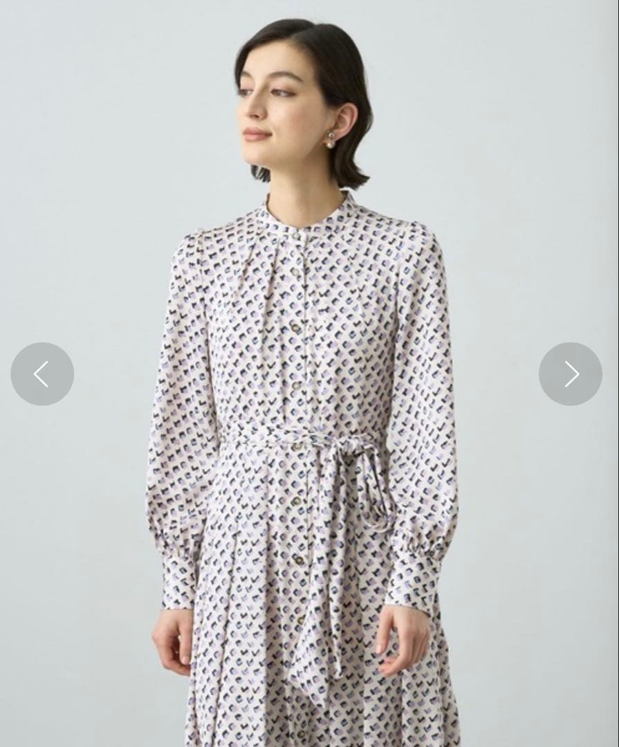 ⭐︎美品⭐︎ ジオメトリックプリント長袖ワンピース