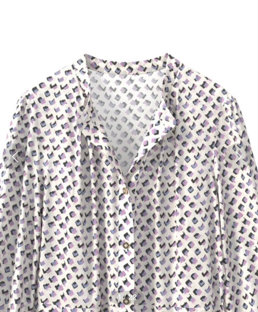 ⭐︎美品⭐︎ ジオメトリックプリント長袖ワンピース