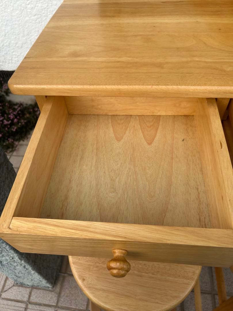 キッチン　カウンターワゴン　テーブル　キャスター 椅子2脚　引き出し　収納付き