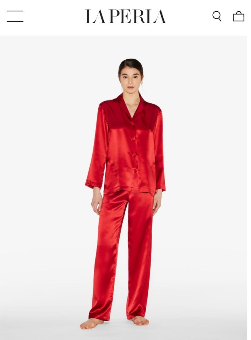 LA PERLA 赤 パジャマ XSサイズ