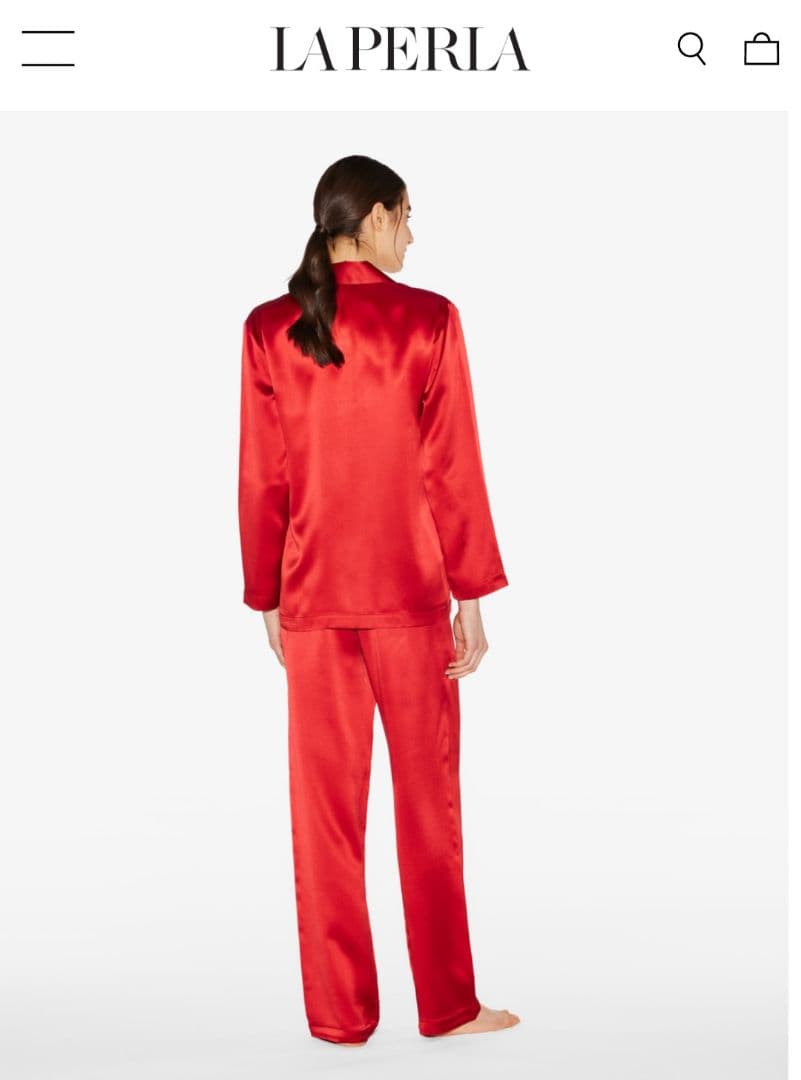 LA PERLA 赤 パジャマ XSサイズ