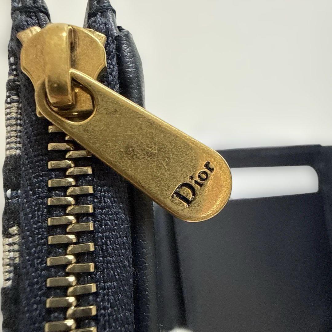 まきちゃんずDior ロゴ入り三つ折り財布 ネイビーアイボリー　新品未使用