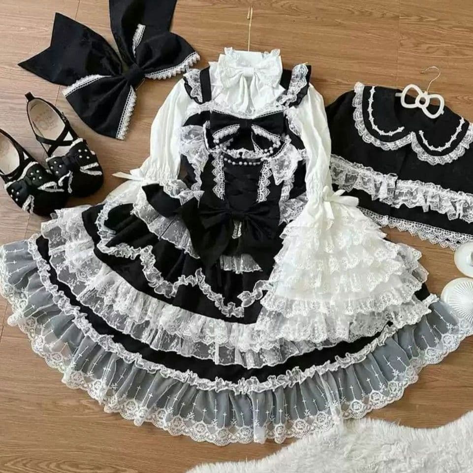 ゴスロリ ロリータドレス フリル レース リボン ⚠ジャンパースカートのみ⚠