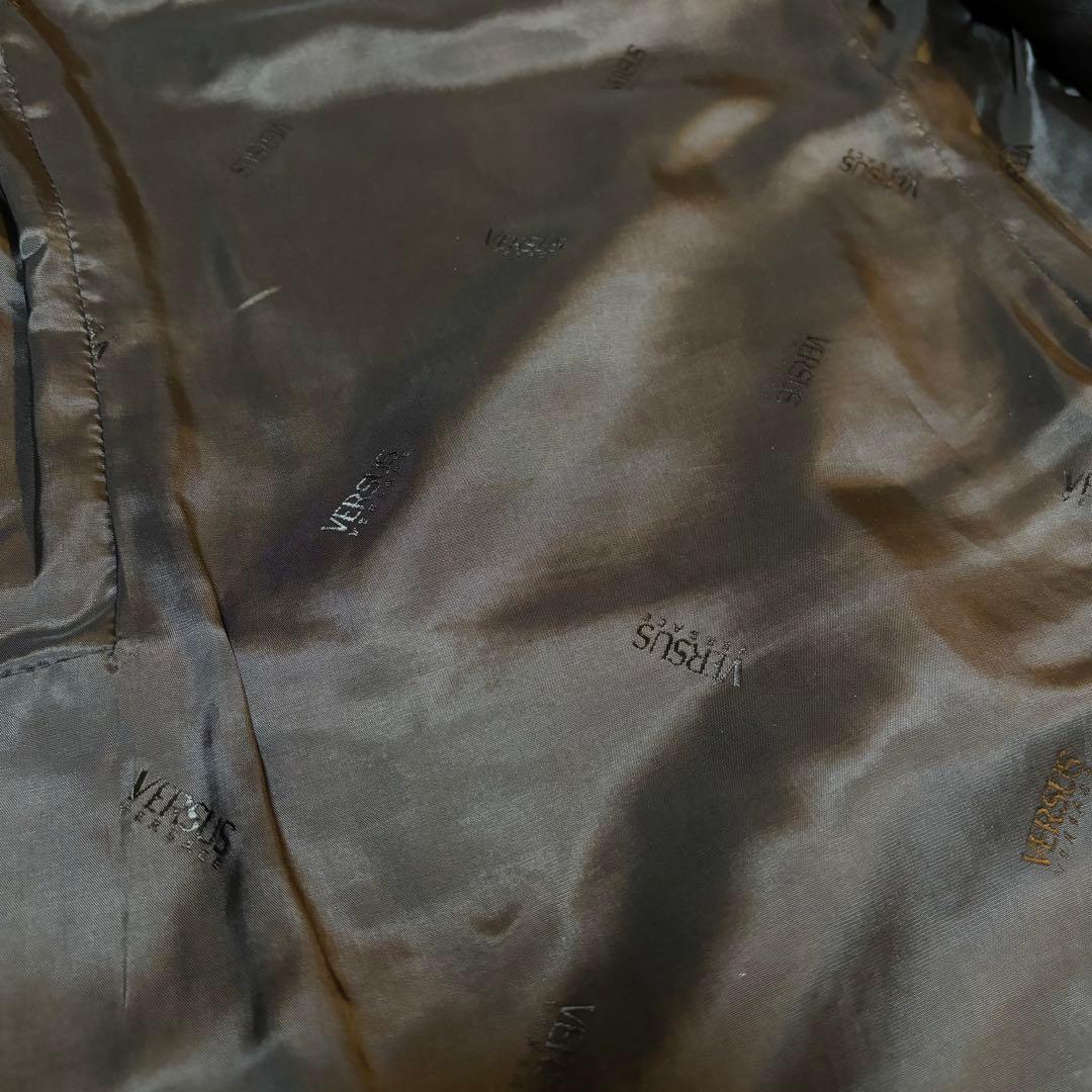 美品✨️ VERSUS VERSACE ステンカラーコート 裏地 ロゴ イタリア