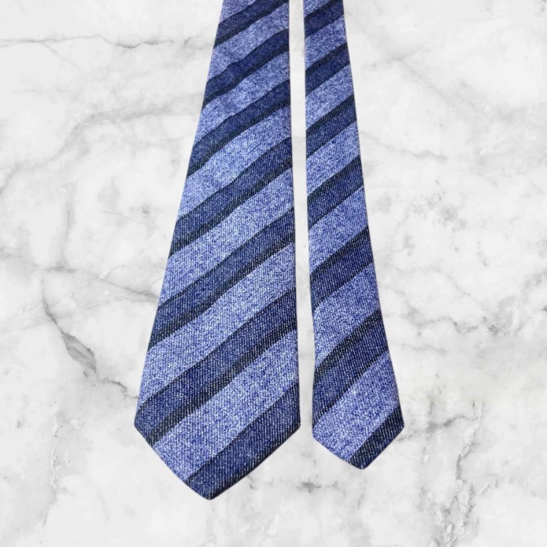 FRANCO BASSI/フランコバッシ ネクタイ ネイビー ストライプ