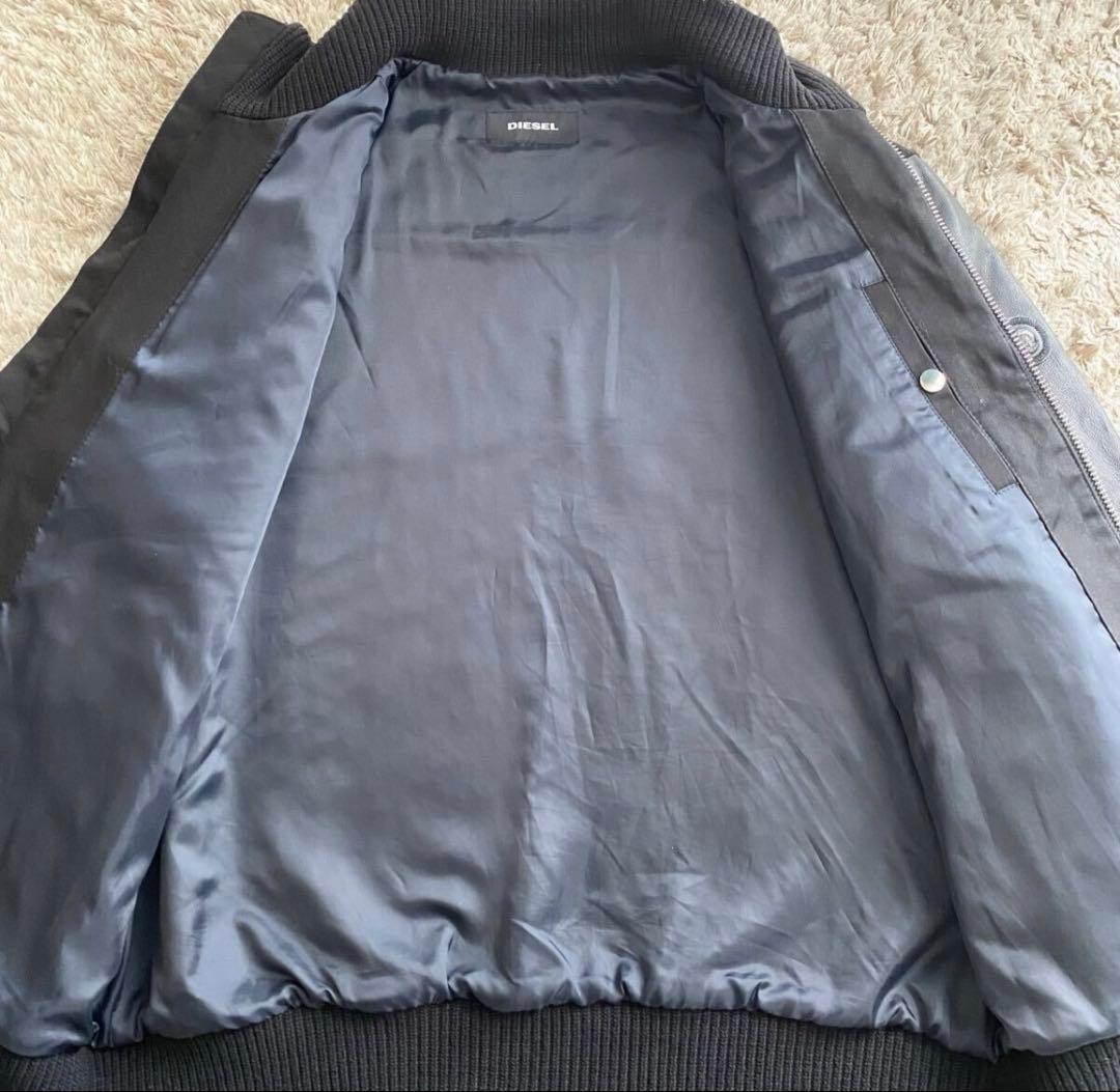 極美品✨DIESEL ディーゼル レザージャケット ブルゾン 切替 Mサイズ相当