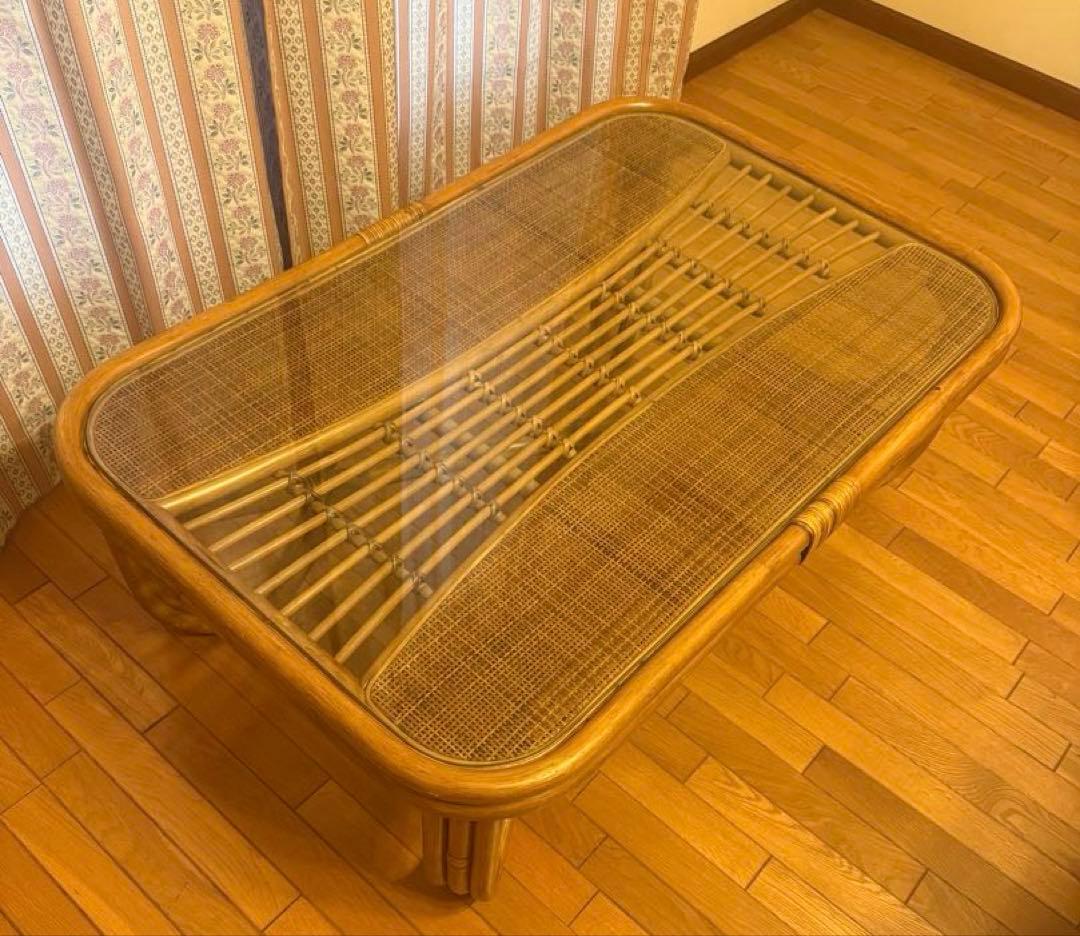 ラタン センターローテーブル⭐️ヴィンテージ・レトロ