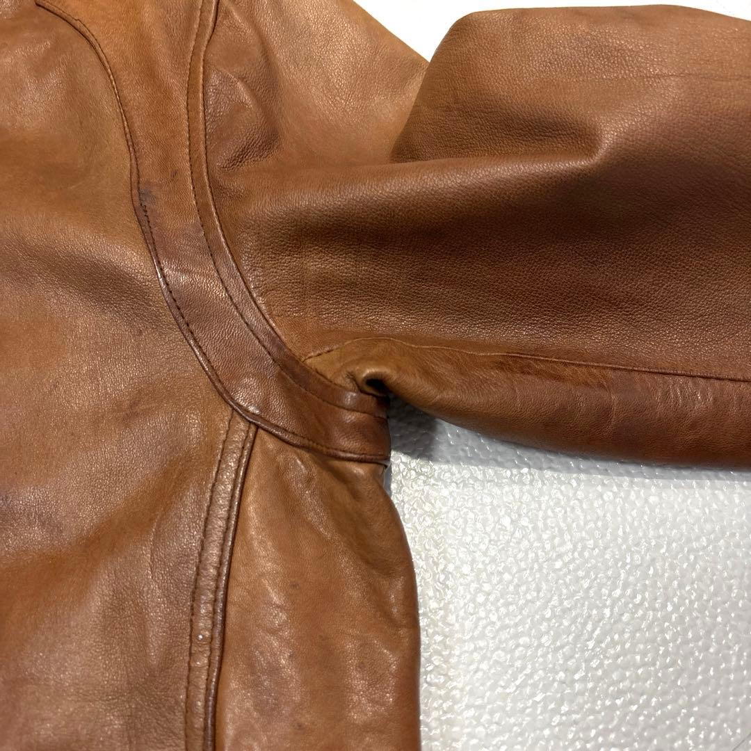 【メンズL】HARE ハレ　レザージャケット　ライダース　バンドカラー　ラム