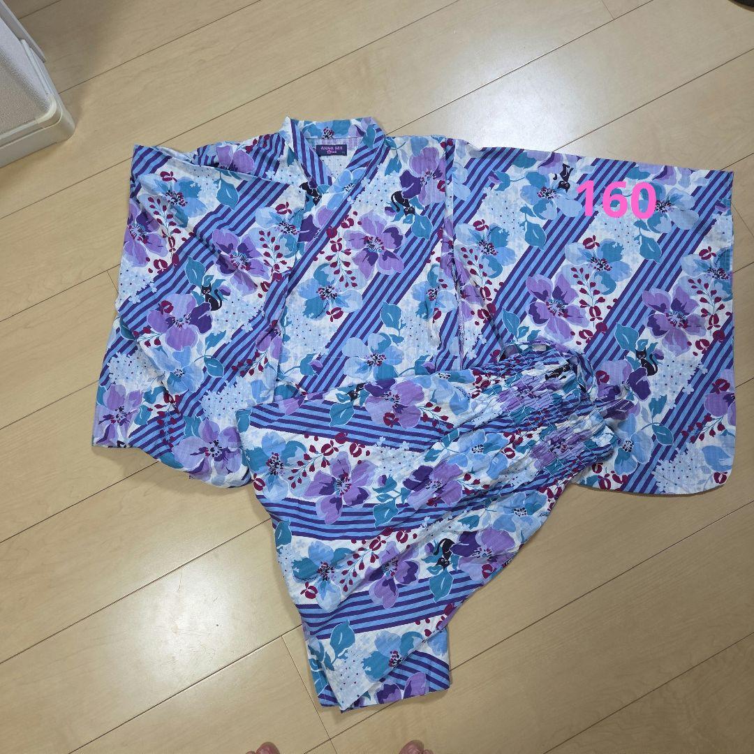 本日のみお値下げ中　アナスイミニ　ANNA SUI mini 花柄　浴衣 160
