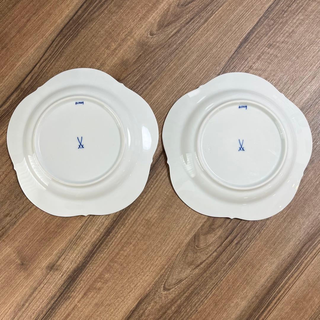 マイセン 剣マーク C＆S 2客 / プレート 2枚 / ホワイトレリーフ1枚