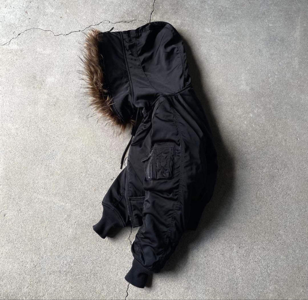 AZUL by moussyファージャケット 黒