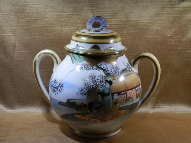 廣瀬特製　シュガ―ポット　たぶん明治期　径17.5cm 高さ15.5cm