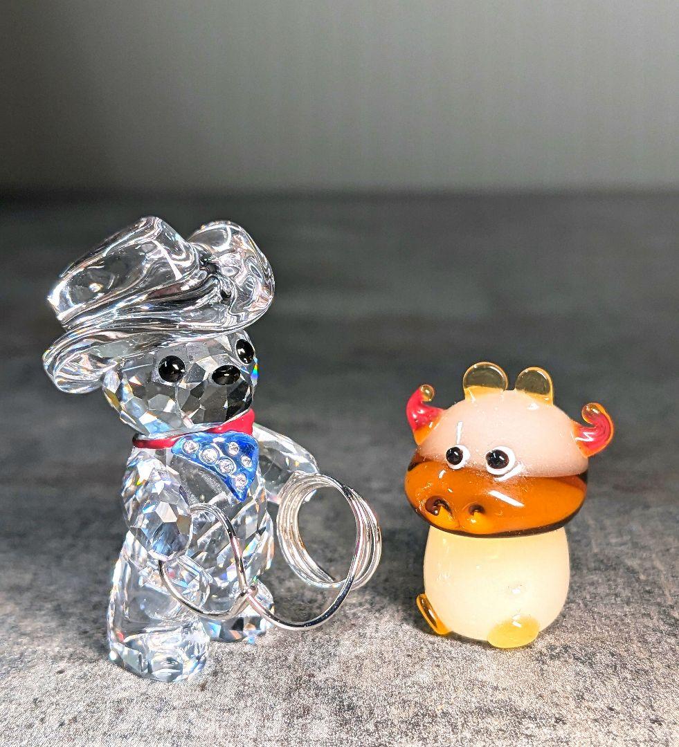 レア　スワロ　カウボーイ　牛セット　Swarovski　883413　クリスベア