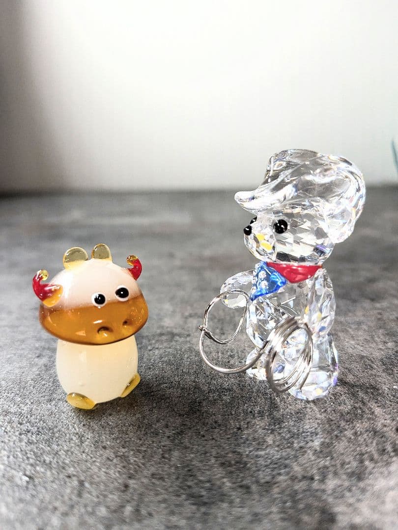 レア　スワロ　カウボーイ　牛セット　Swarovski　883413　クリスベア