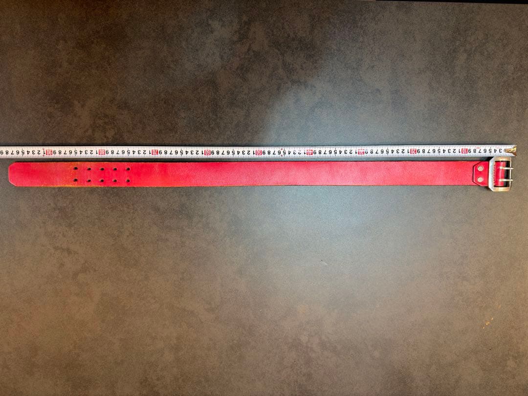 エヴィス ど根性ベルト レザーベルト 赤 レッド EVISU