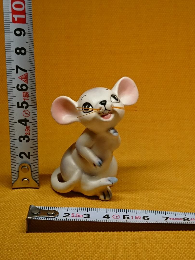 ネズミ　ねこ　陶器　オブジェ　置物　インテリア　工芸品　美術品　A3325