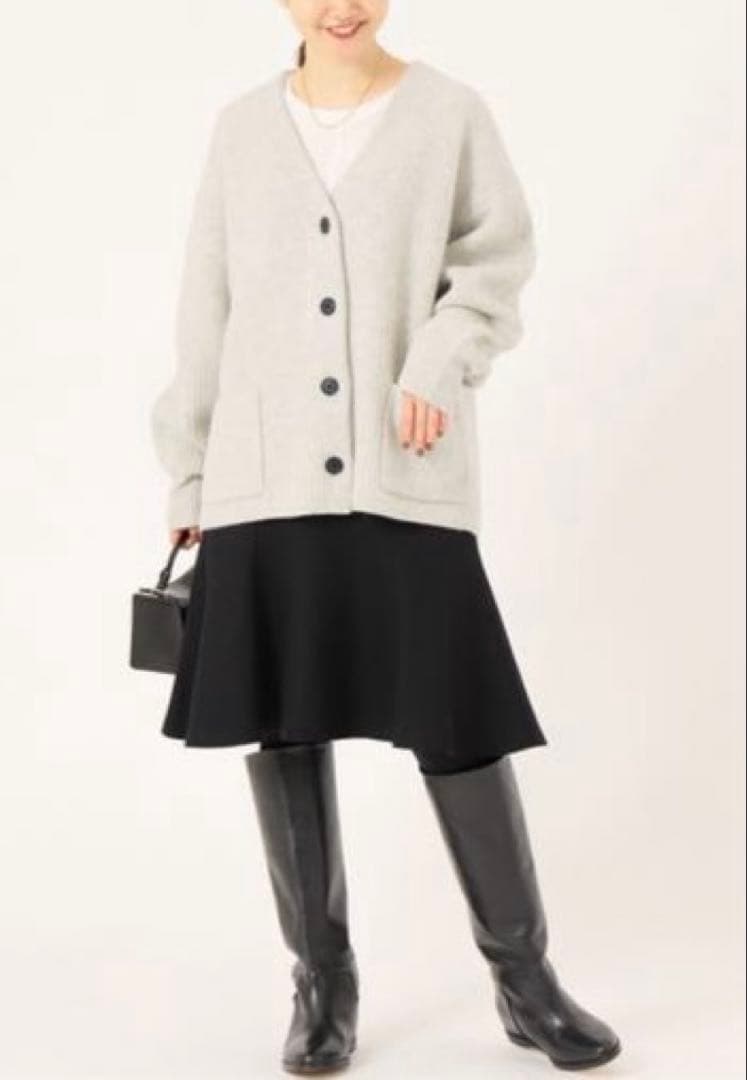 【未使用タグ付き】IENA AQUA畦ボックスシルエットカーディガン