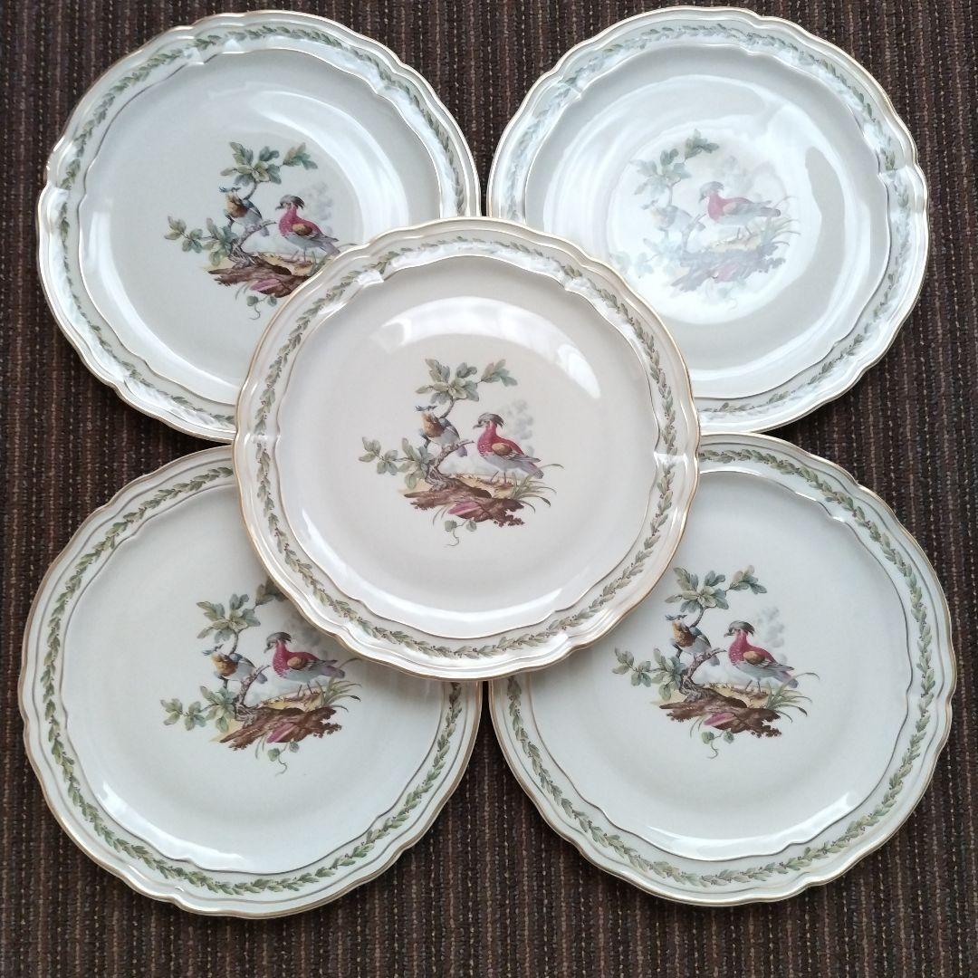 【美品】リモージュ　ベルナルド　B&C　シュブルーズ　ディナー皿　５枚セット