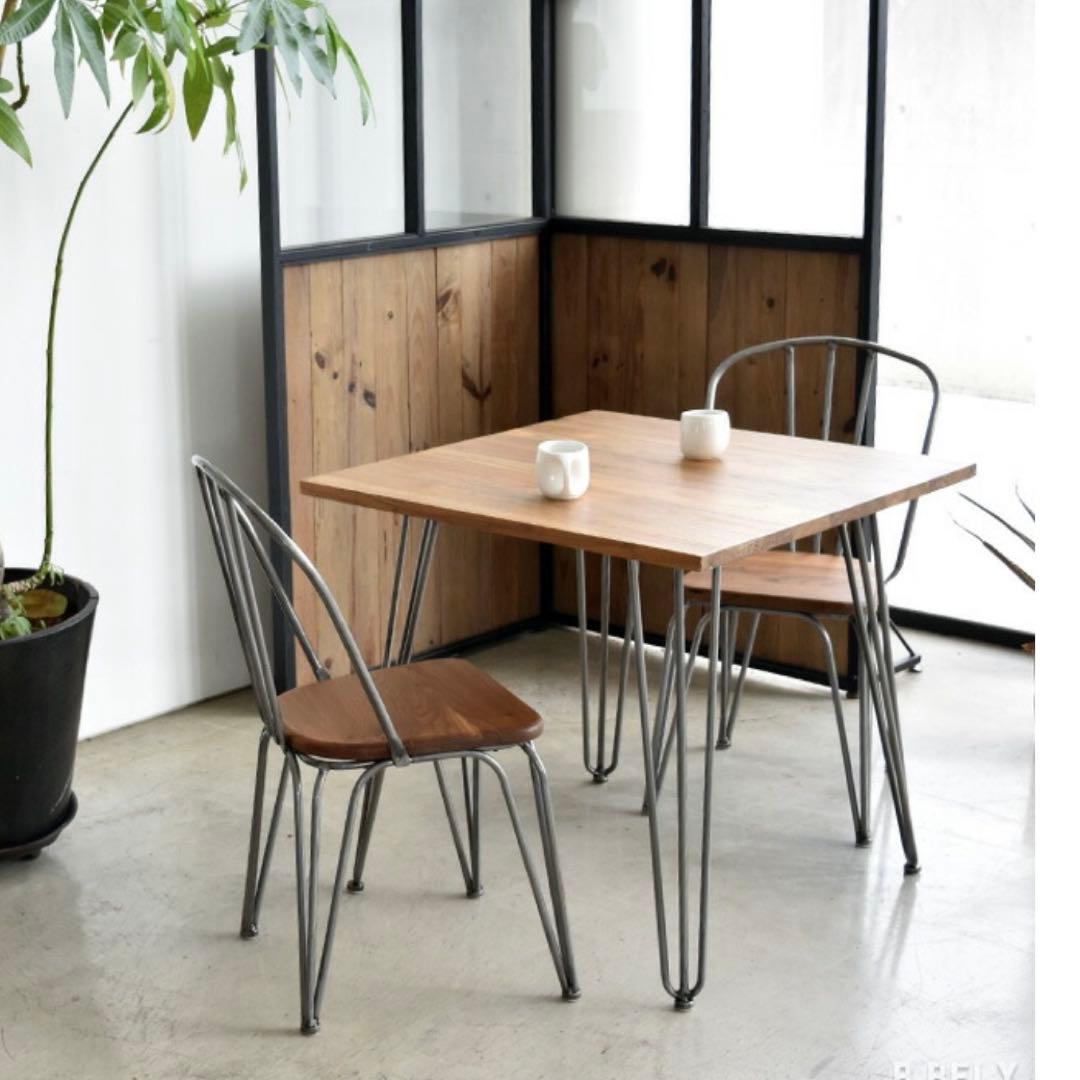 【A.BFLY】エルム無垢材 ダイニングテーブル　80㎝×80㎝