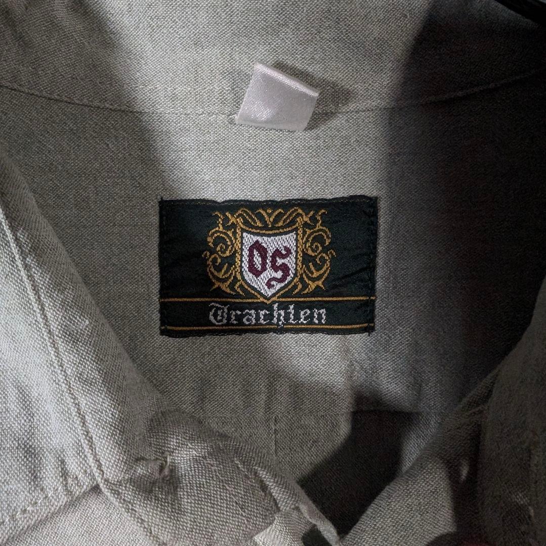 90s　ユーロヴィンテージ　チロリアンシャツ　チロルシャツ　刺繍　オーバーサイズ