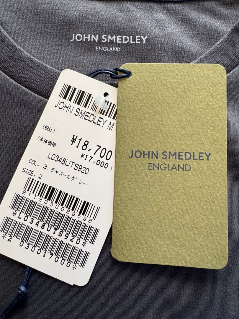 【新品未使用】JOHN SMEDLEYオリジナルコットン天竺長袖Ｔシャツ