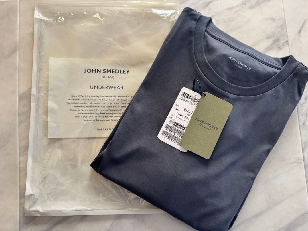 【新品未使用】JOHN SMEDLEYオリジナルコットン天竺長袖Ｔシャツ