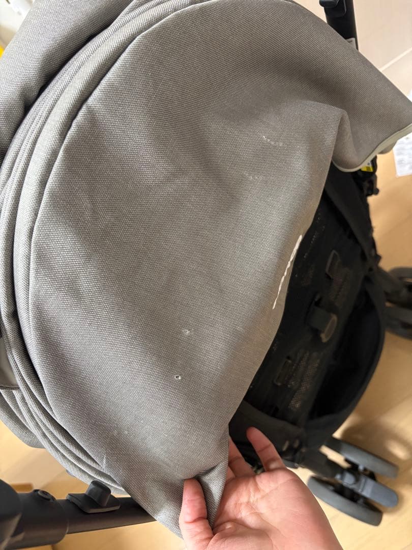 Aprica 折りたたみベビーカー グレー　レインカバー付き