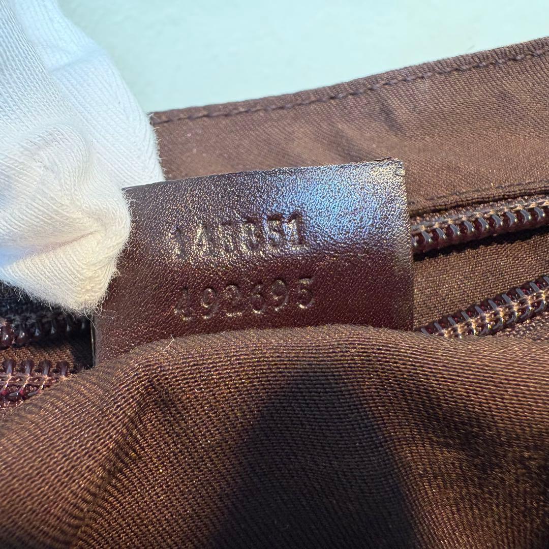 グッチ GUCCI ボディバッグ GG キャンバス レザー ブラウン