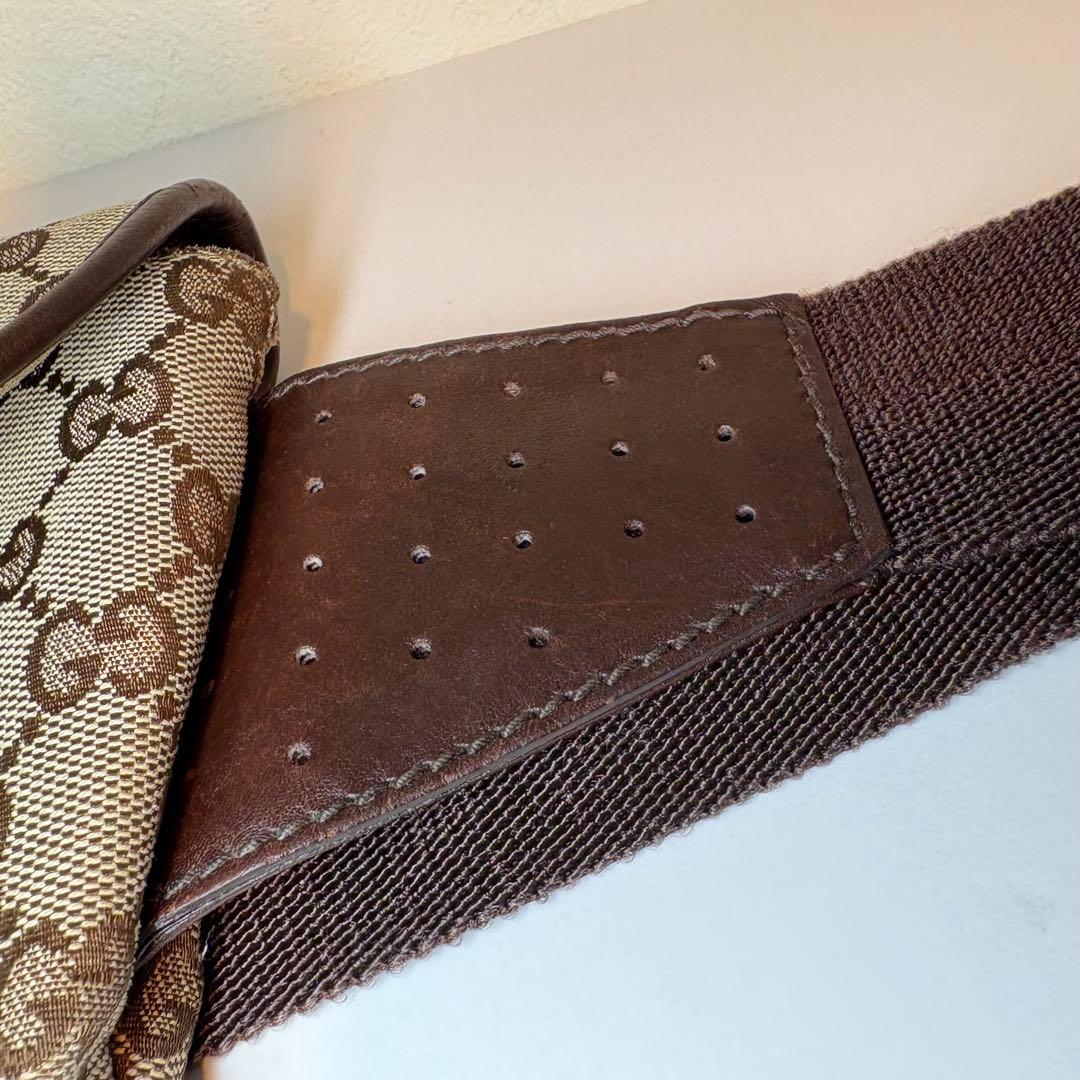 グッチ GUCCI ボディバッグ GG キャンバス レザー ブラウン