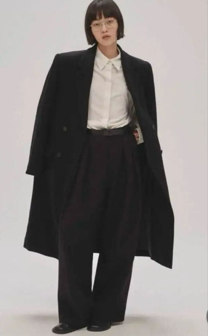 Wool 100% Chester Coat 36 ブラック　todayful