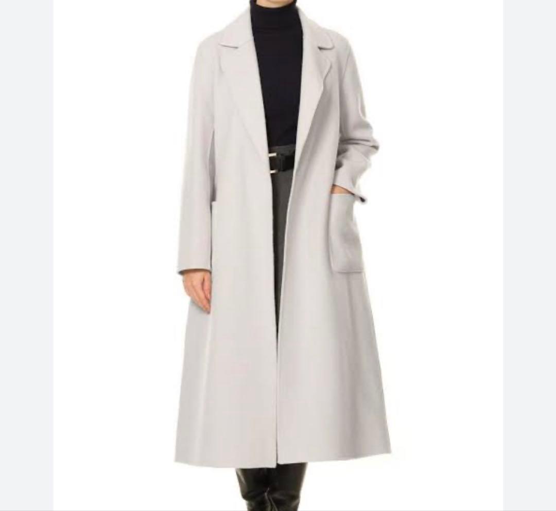 Mプルミエ ラムダブルクロスロングテーラードコート 36