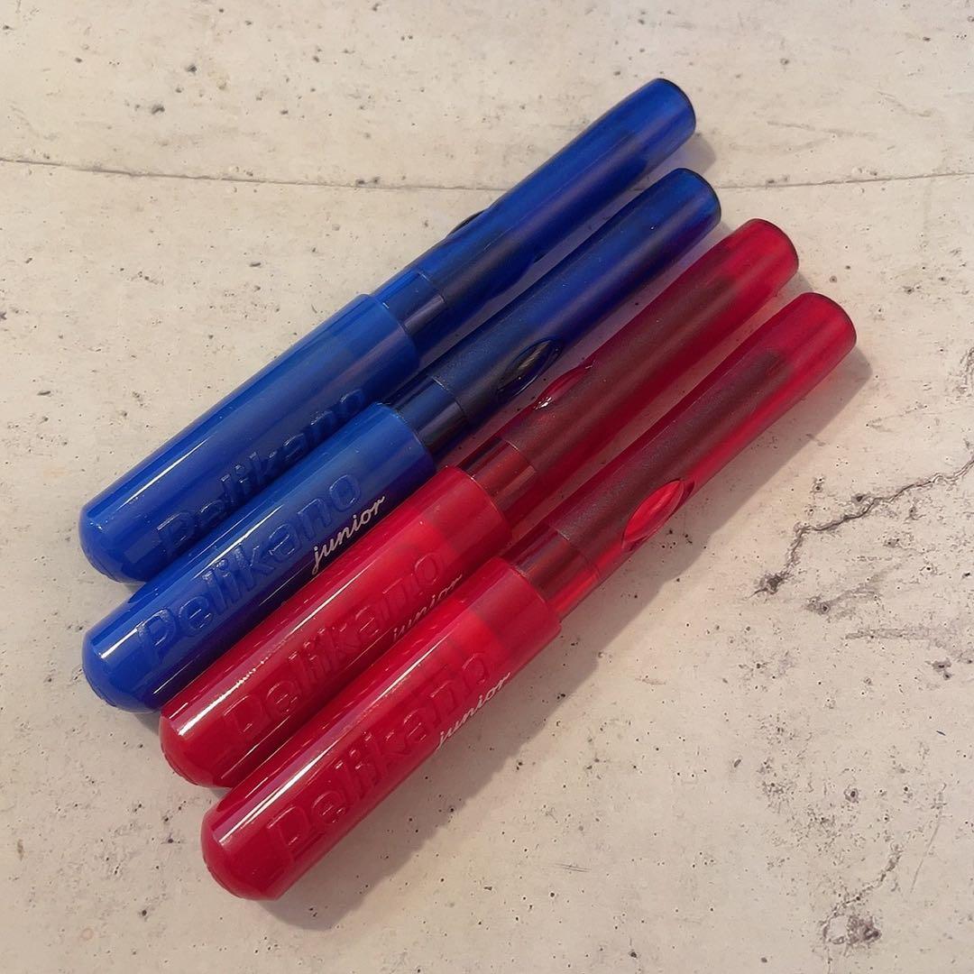 【4本セット】Pelikan PELIKANO junior 万年筆 青　赤