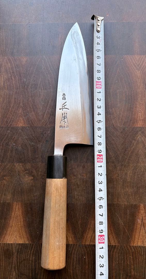 正本総本店　霞　玉白鋼　出刃　180mm 6寸　包丁　和包丁　本職　釣り