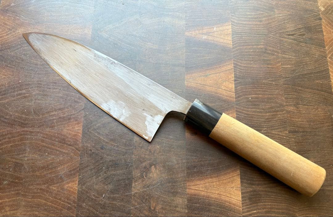 正本総本店　霞　玉白鋼　出刃　180mm 6寸　包丁　和包丁　本職　釣り