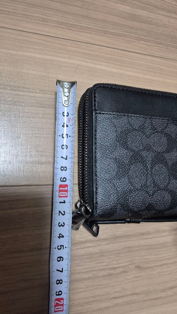 早い者勝ちCOACH 長財布 ブラック レザーダブルファスナー