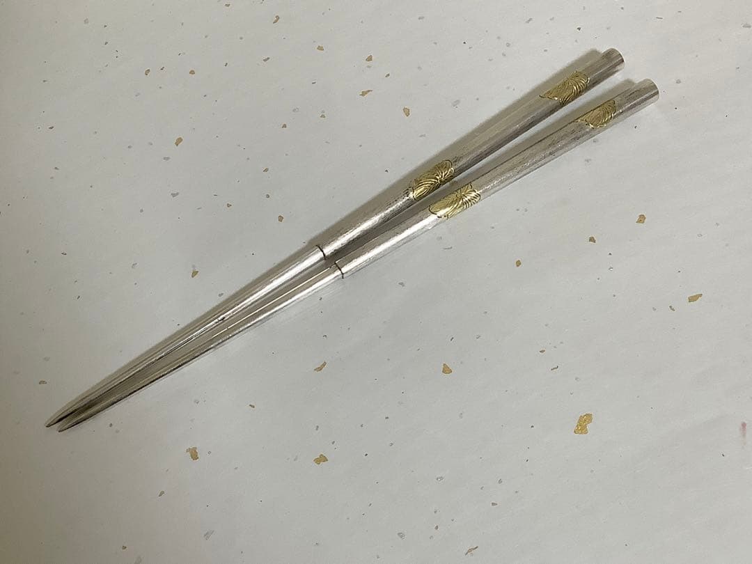 振り出し箸　金家紋？入り　ビンテージ　茶道　野点セット