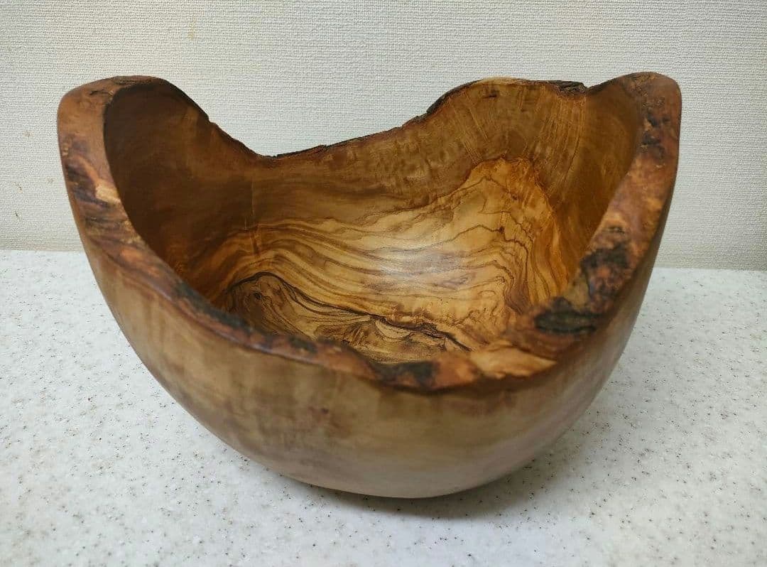 【訳あり】 手作り オリーブウッド サラダボウル 特大 チュニジア オーガニック