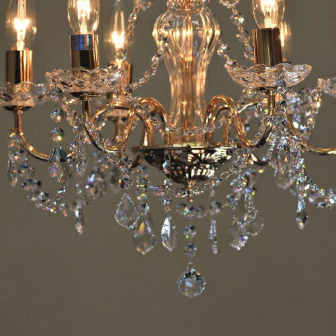 クラリーチェシャンデリア 6灯LED対応 ゴールド