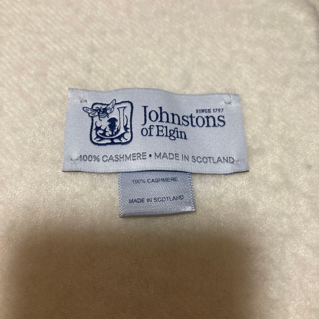 Johnstons of Elgin カシミヤストール オフホワイト色