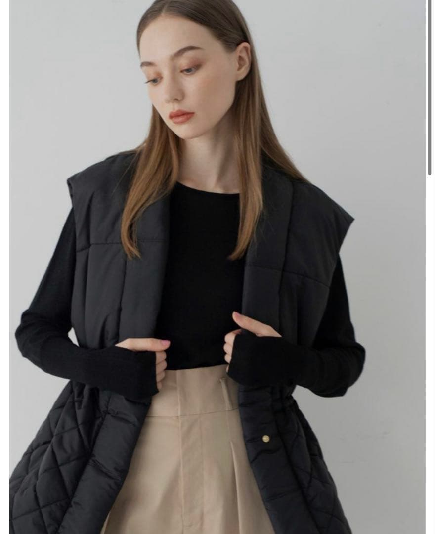 メゾンドルチェ　キルティングベスト　black ブラック